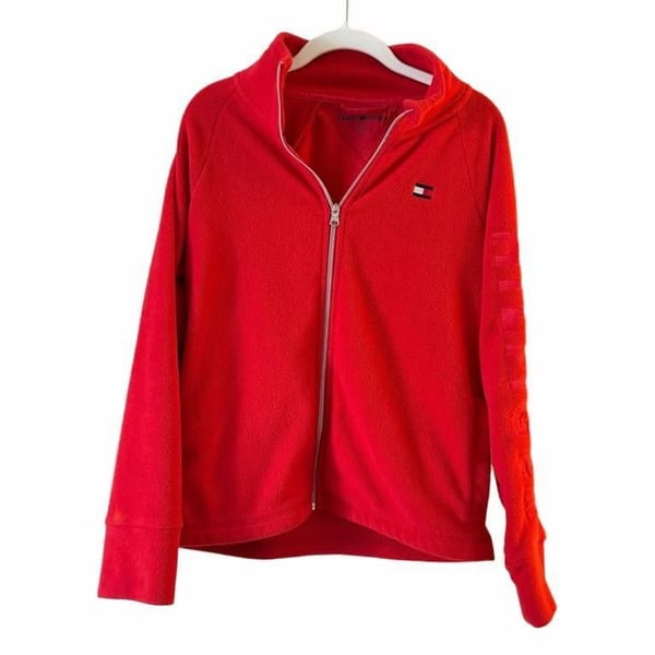 Tommy Hilfiger Sport Fleece Full Zip Jacket Size P/M Red