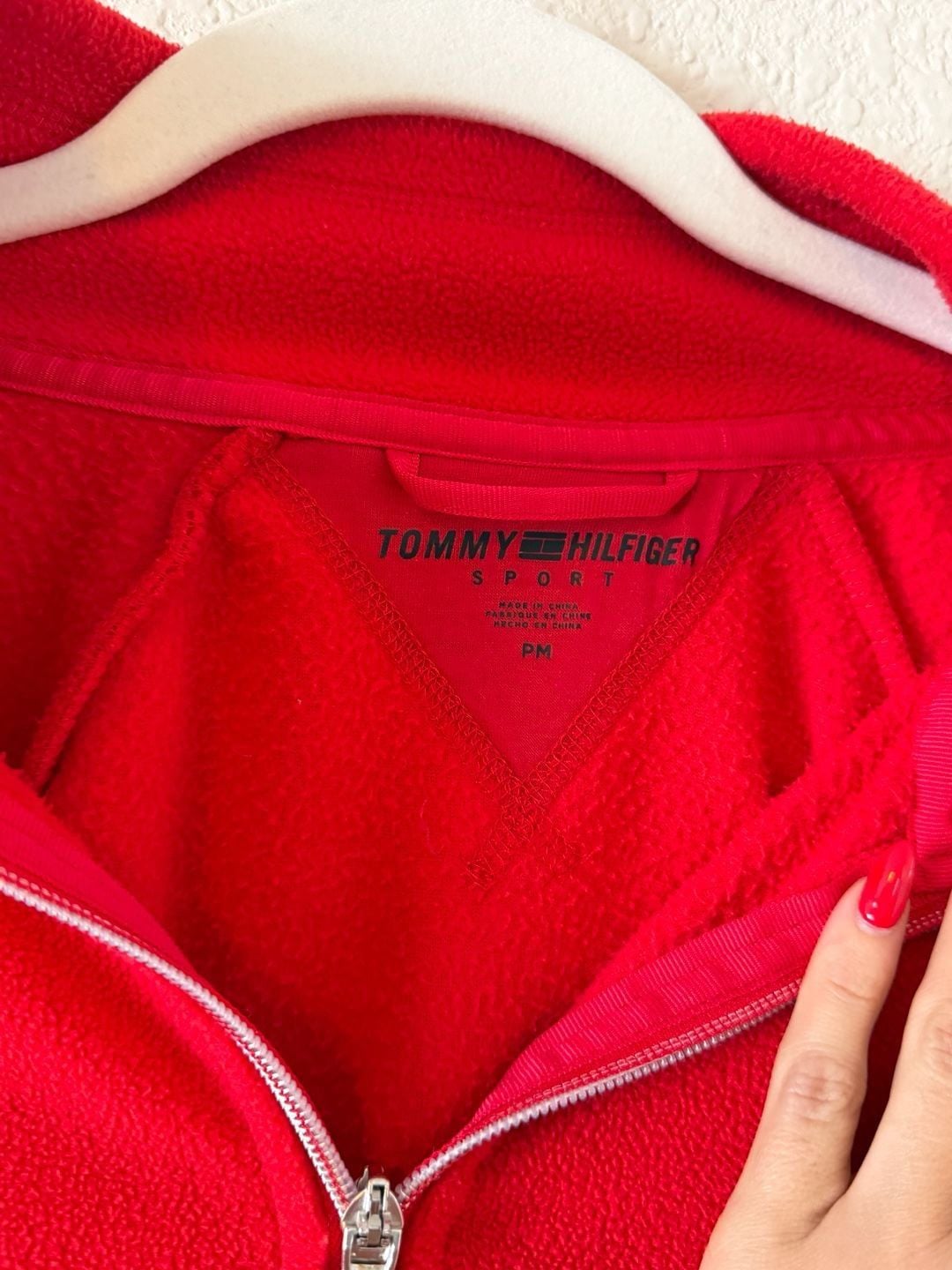 Tommy Hilfiger Sport Fleece Full Zip Jacket Size P/M Red 4