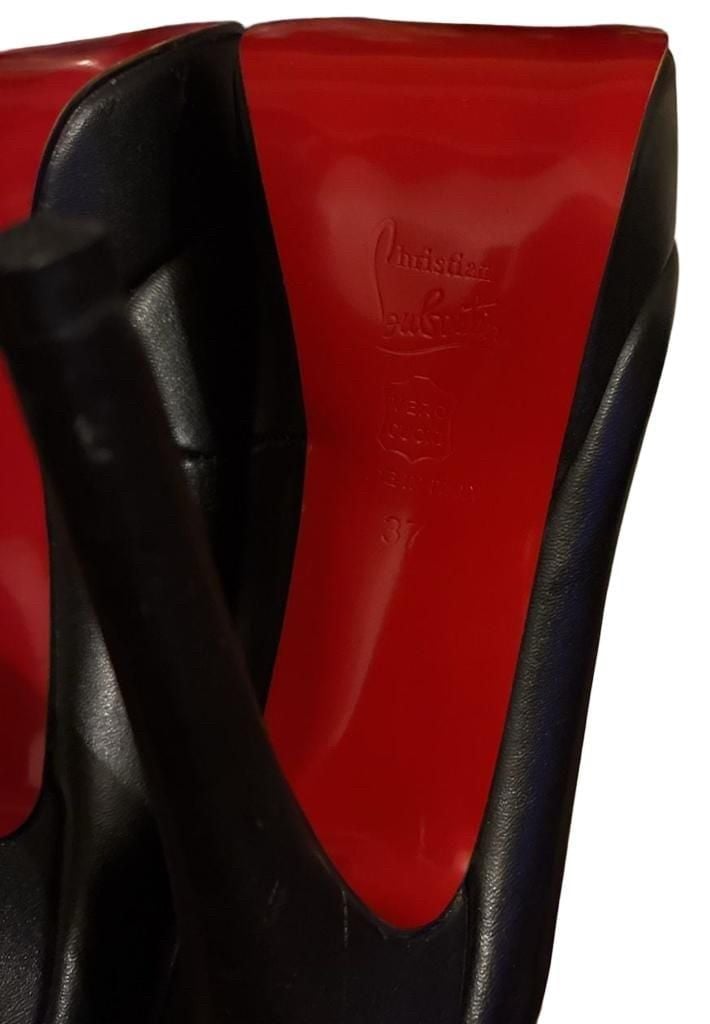 Christian Louboutin Black Peep-Toe Platform Heels 8