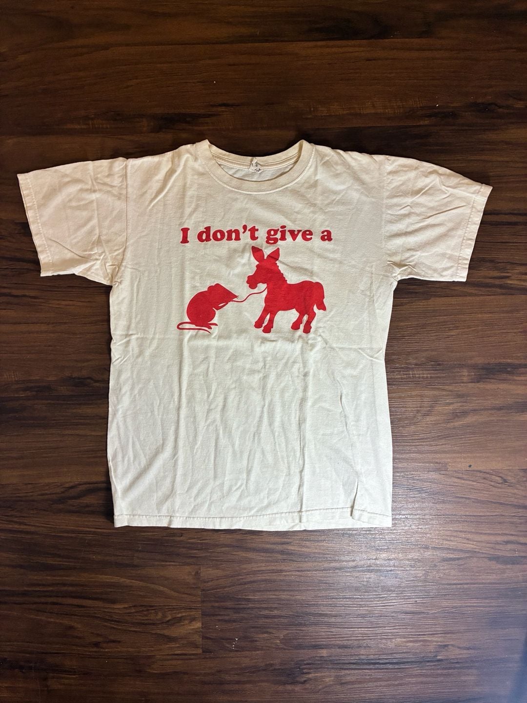 Anvil I Don't Give A Rat's Ass T-Shirt Size M White Red Graphic Novelty 2