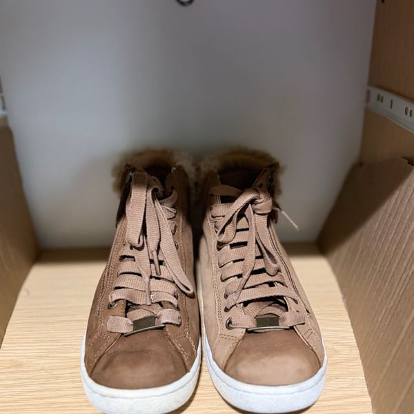 UGG Olive High Top Sneaker Chestnut Leather Shearling