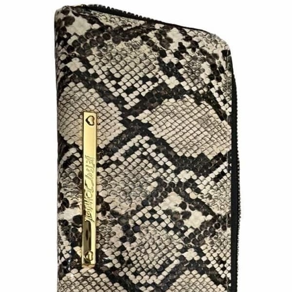 Betsey Johnson Snakeskin Print Wallet With Pink Bow
