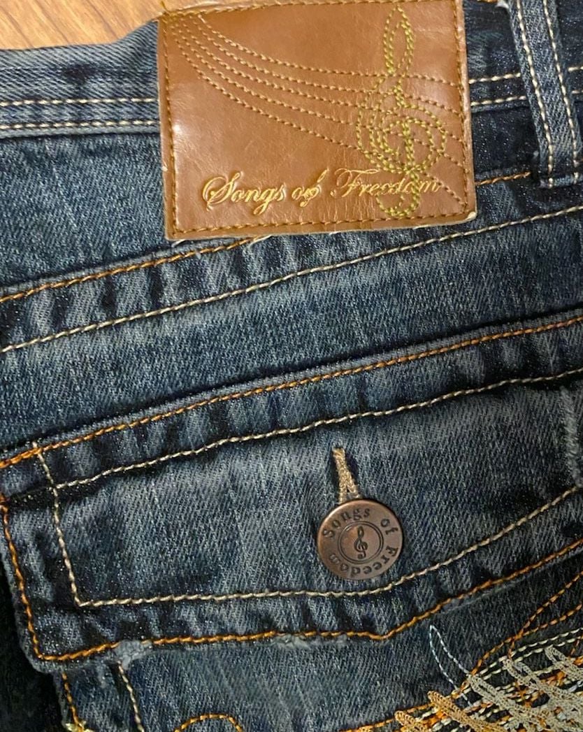 Songs Of Freedom Jeans Dark Wash Straight Leg Size 40 13