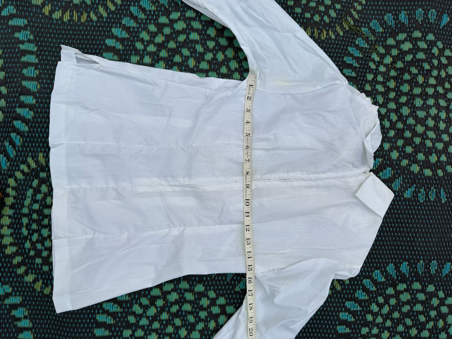 Vintage Ruffled Blouse Size 36 White Long Sleeve Shirt 7