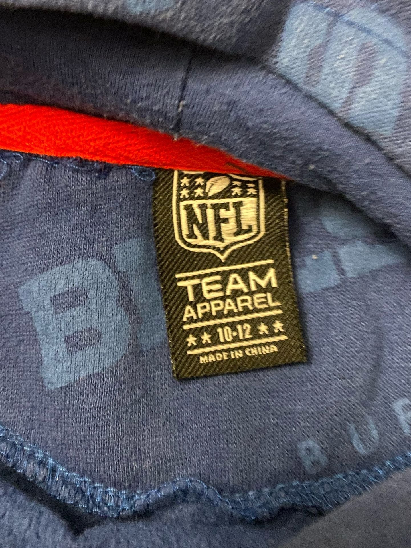 NFL Team Apparel Buffalo Bills Hoodie Size Youth 10-12 6
