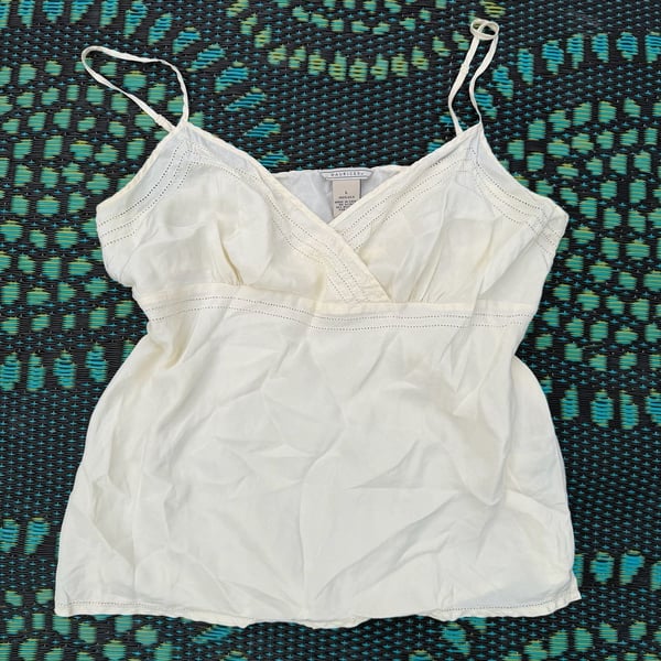 Maurices Cami Tank Top Size L Cream Silk Spaghetti Strap