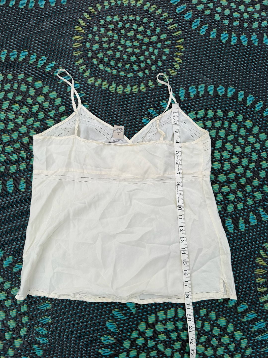 Maurices Cami Tank Top Size L Cream Silk Spaghetti Strap 5