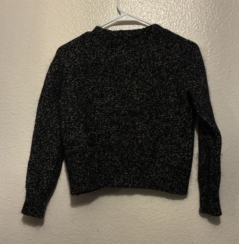Acne Ruth Twist Sweater Size XS Black Marled Wool Mohair 6