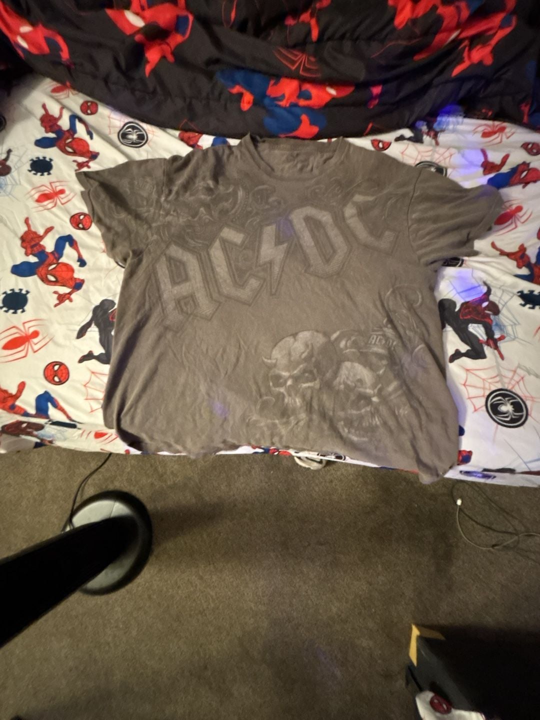 Liquid Blue AC/DC T-Shirt Size XL Gray Skull Devil Graphic Rock Band 2