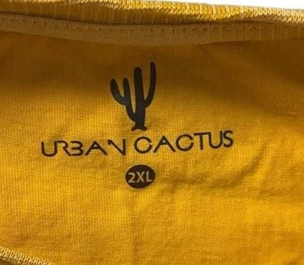 Urban Cactus T-Shirt Size 2XL Yellow Tie Dye Crewneck 3