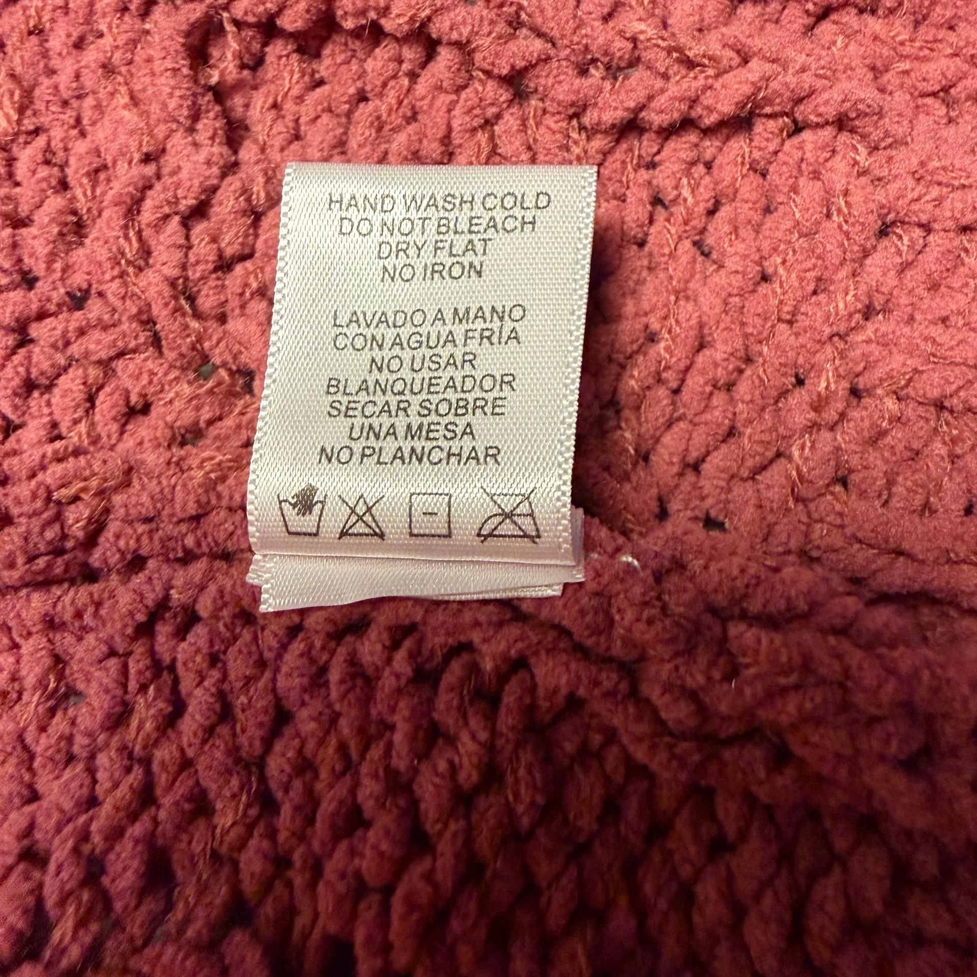Love Tree Cable Knit Chenille Cardigan Size M Dusty Rose 8