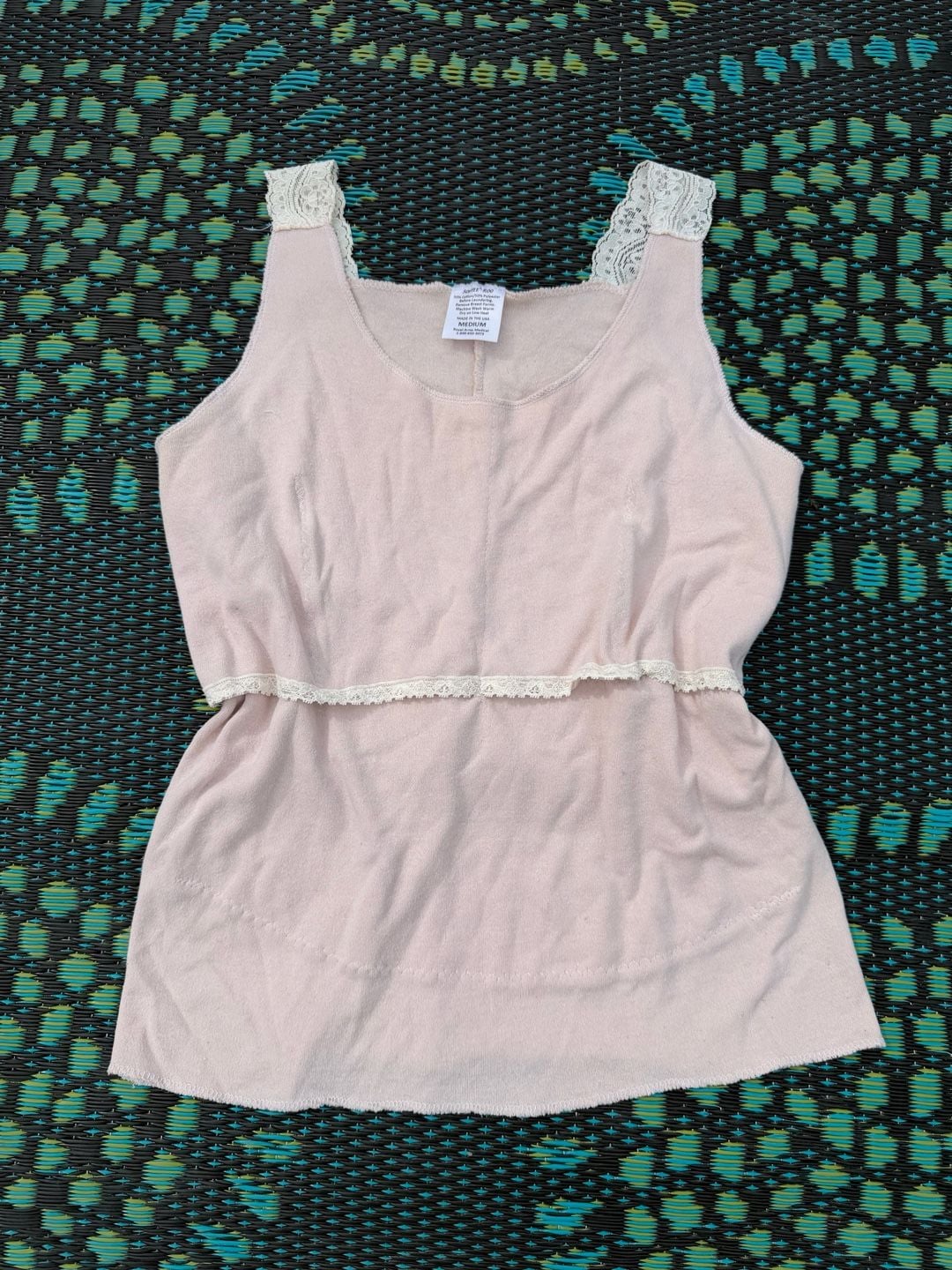 Softee Roo Tank Top Size Medium Pink Lace Trim Royal Arms Medical 2