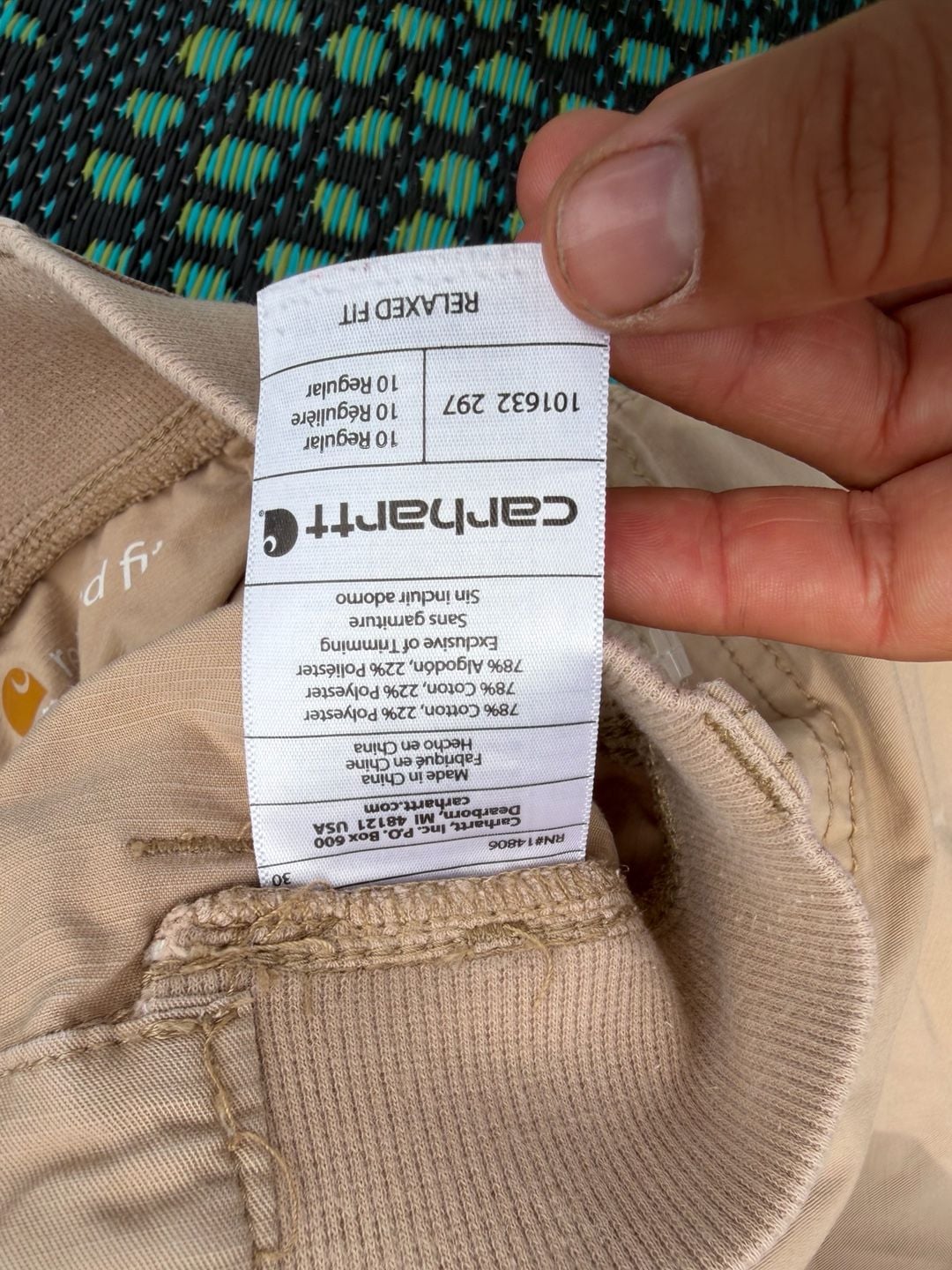 Carhartt Force Relaxed Fit Pants Size 10 Regular Khaki Utility 8