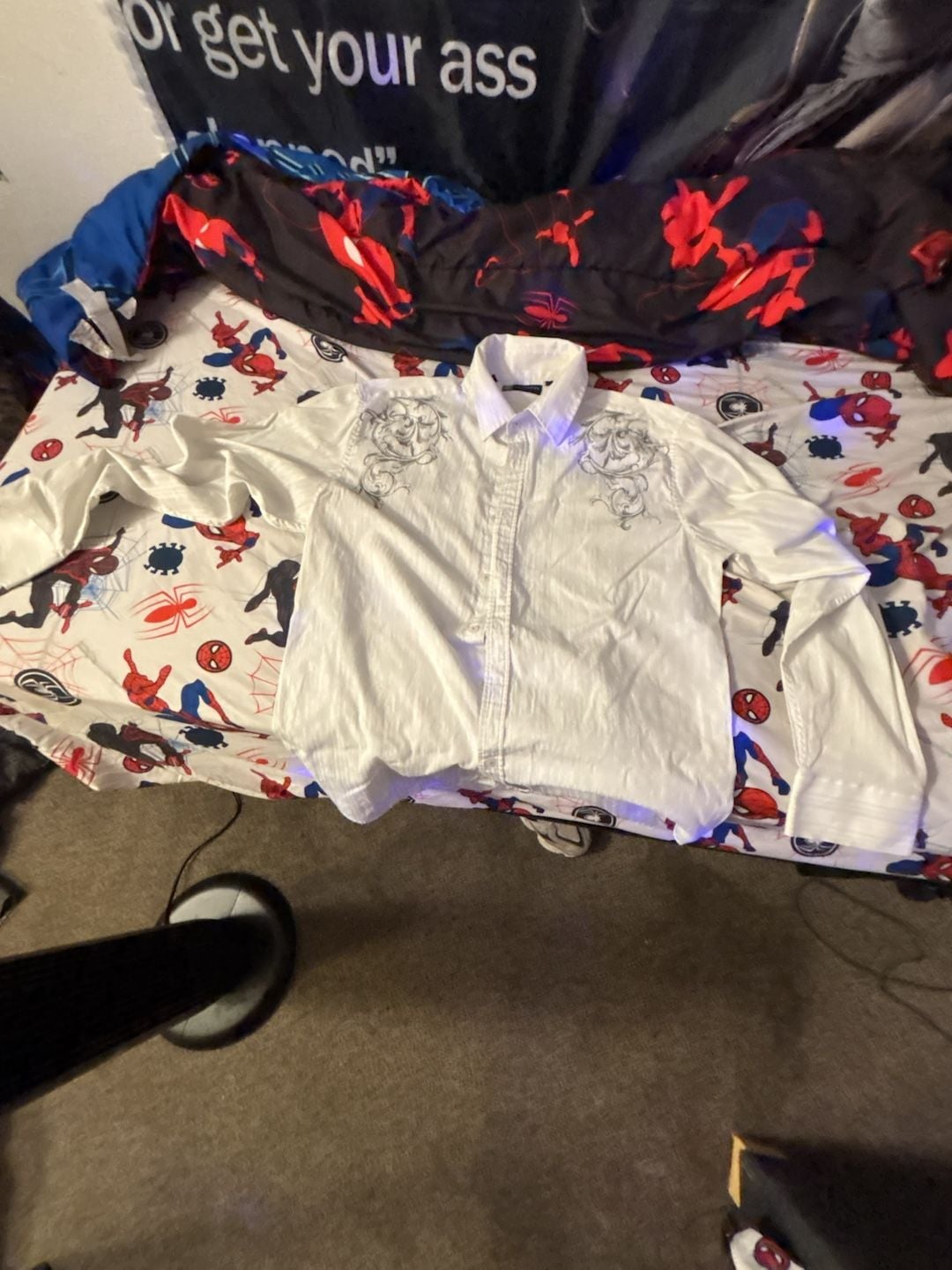 Level Ten Long Sleeve Button-Up Shirt Size XXL White Cyber Y2K Grunge 2