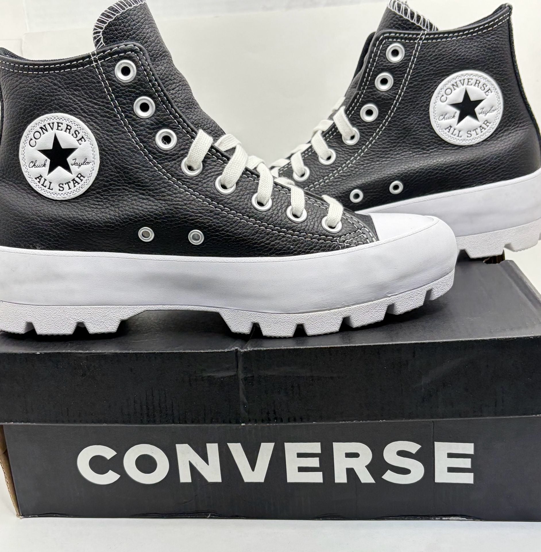 Converse Chuck Taylor 567164C Women 8.5 Lugged Leather Black Platform New 10