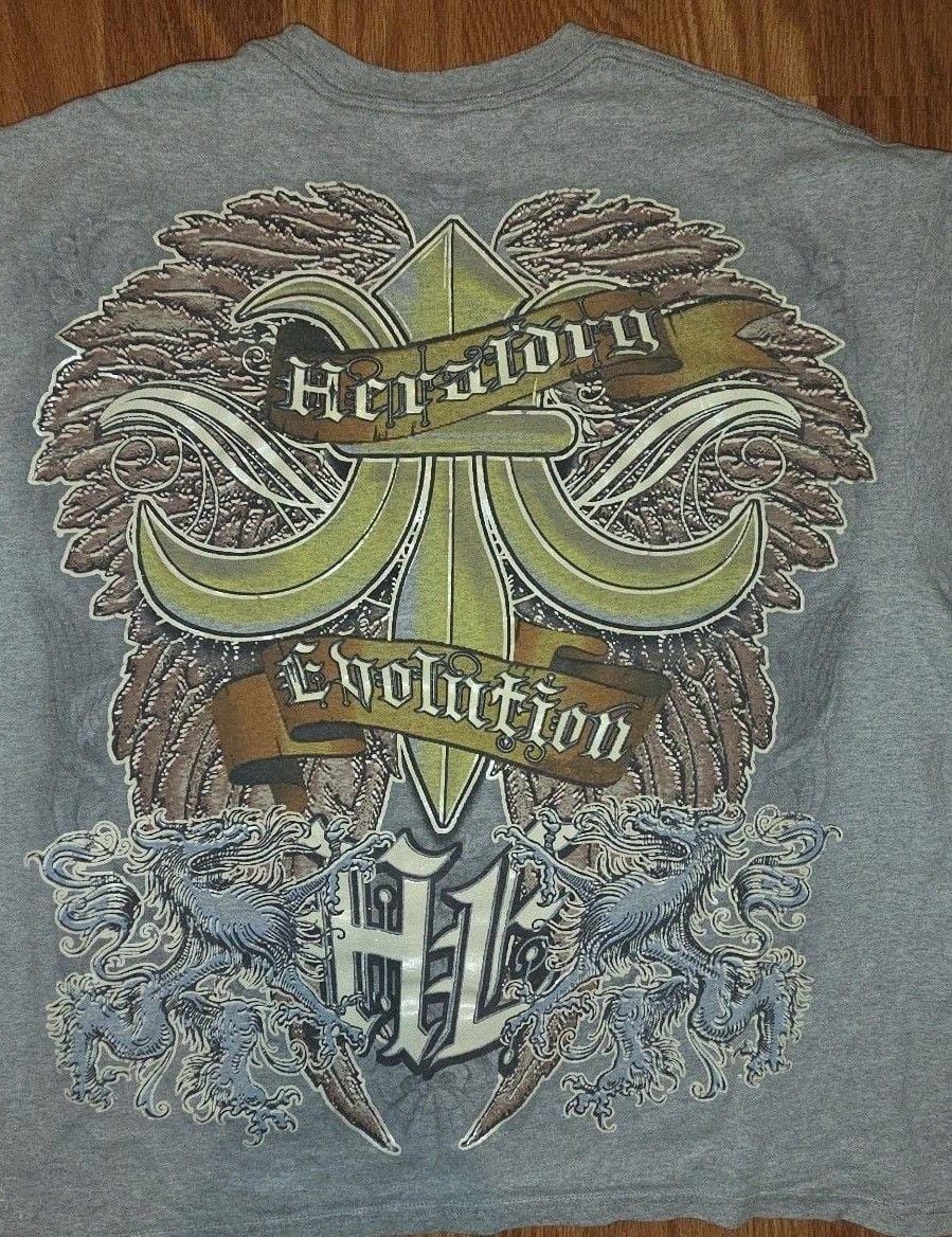 Heraldry Evolution Graphic T-Shirt Gray Y2K Grunge Streetwear 5