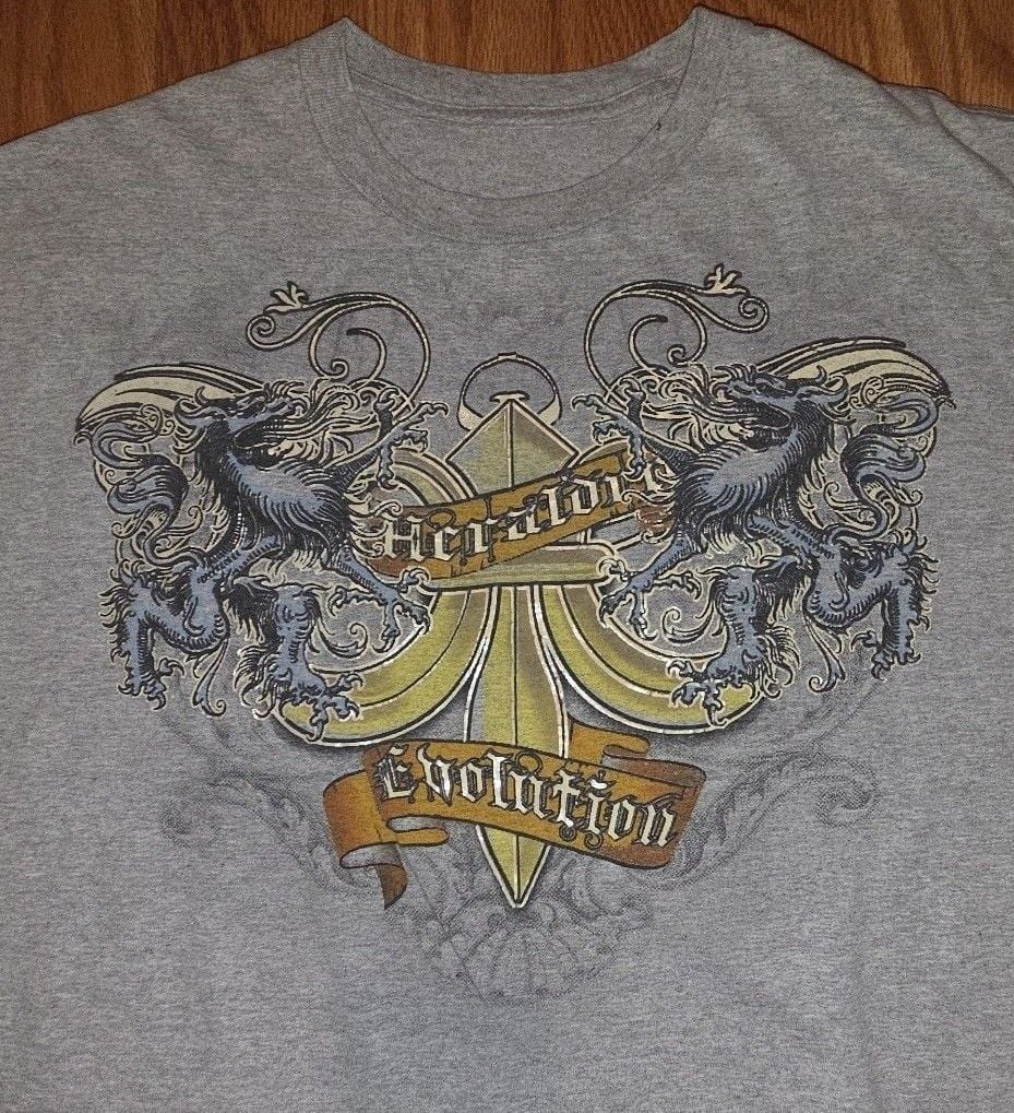 Heraldry Evolution Graphic T-Shirt Gray Y2K Grunge Streetwear 3