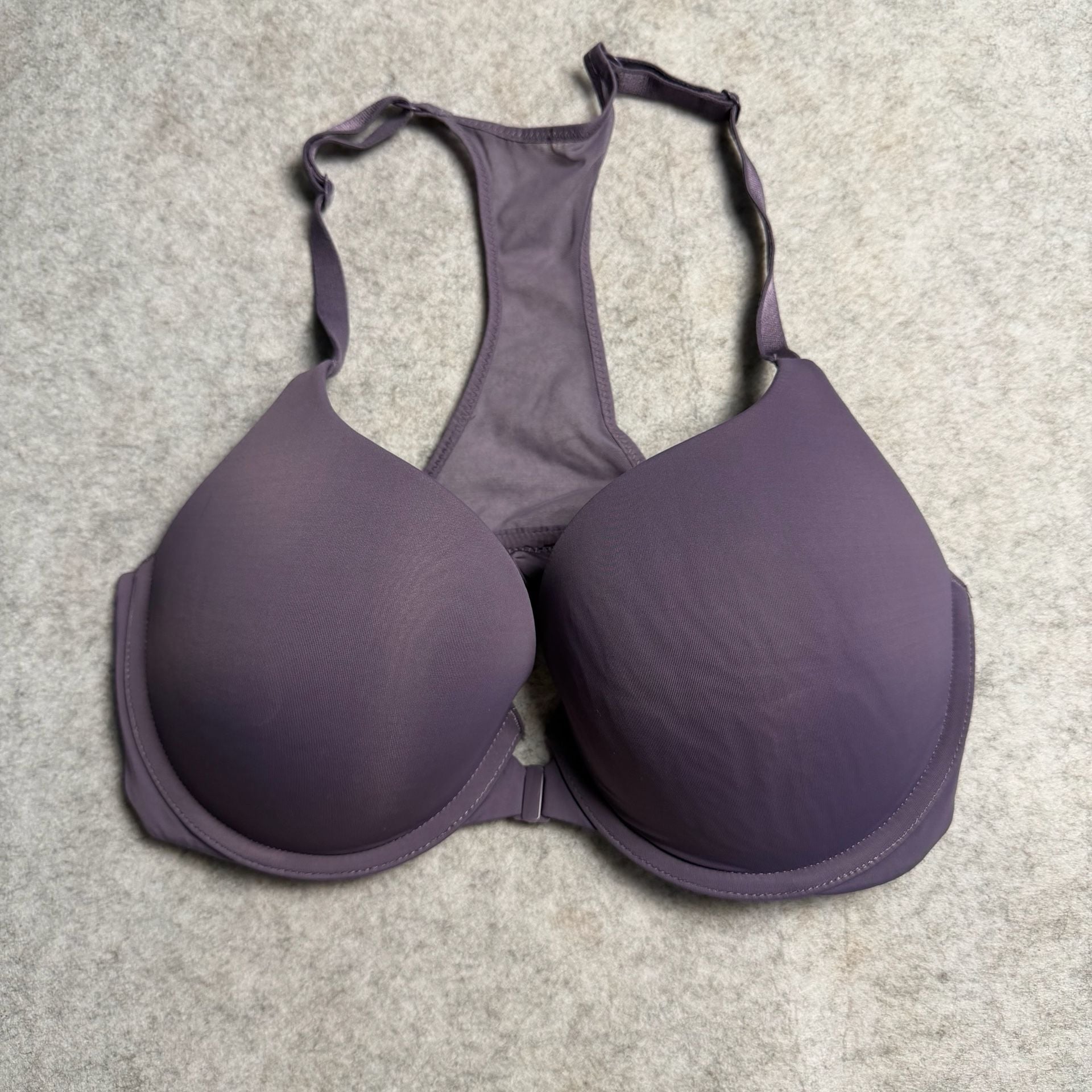Victoria's Secret Perfect Shape Bra Size 34D Purple Front Close Racerback 2