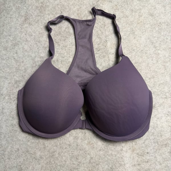 Victoria's Secret Perfect Shape Bra Size 34D Purple Front Close Racerback