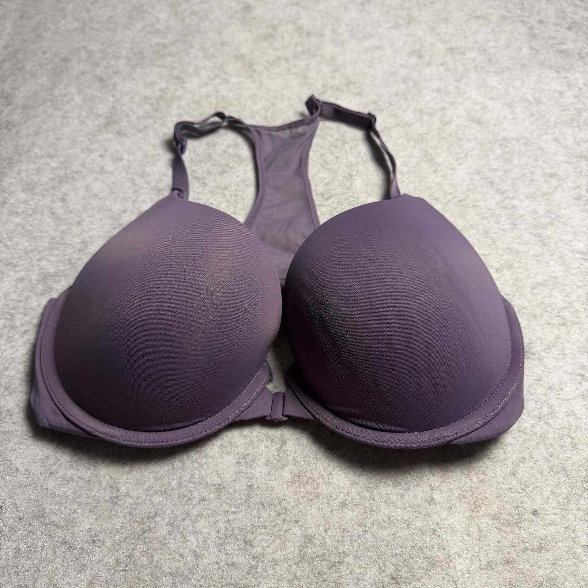 Victoria's Secret Perfect Shape Bra Size 34D Purple Front Close Racerback 3