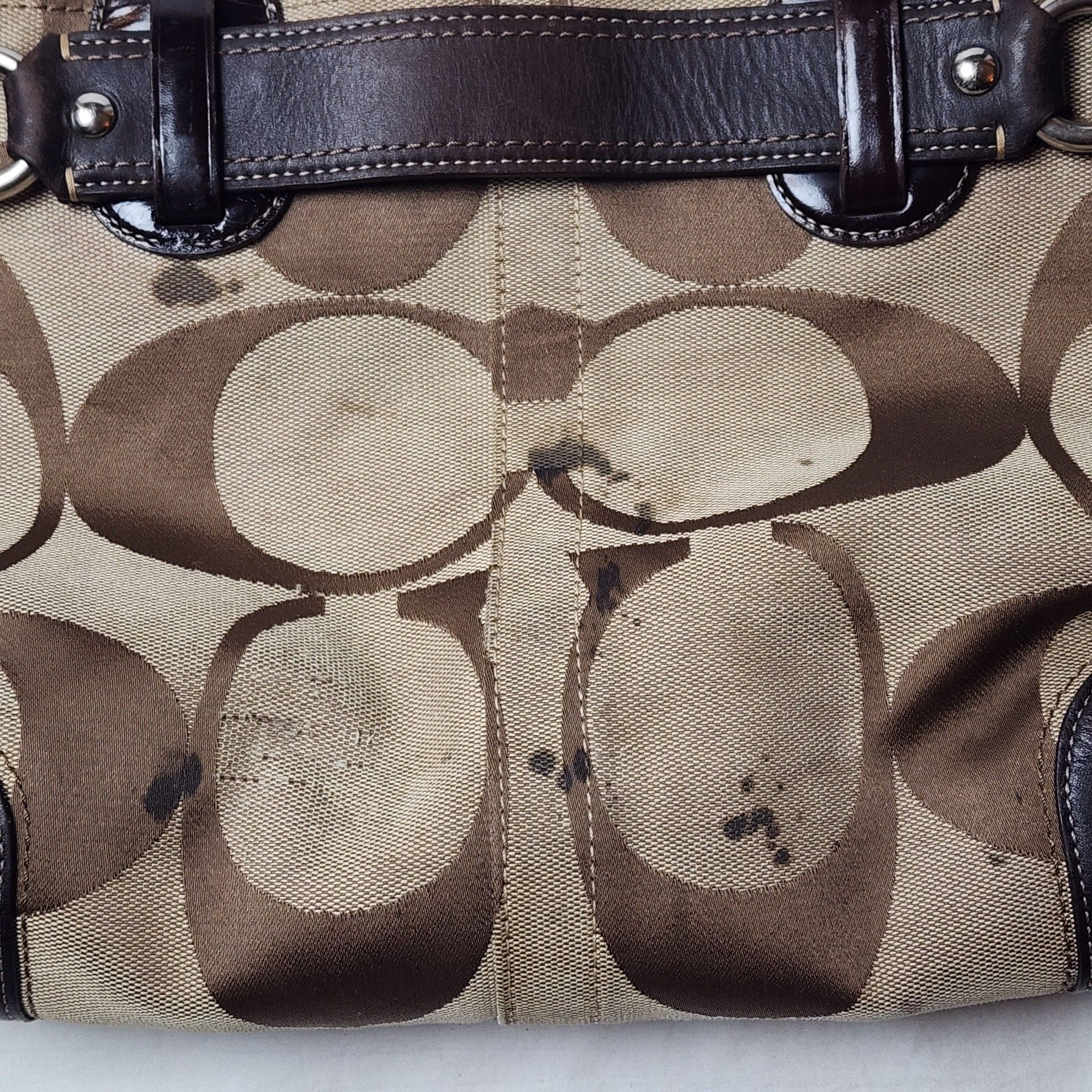 Coach Vintage Signature C Carly Jacquard Shoulder Bag Brown/Beige 10619 – AS IS / TLC 7