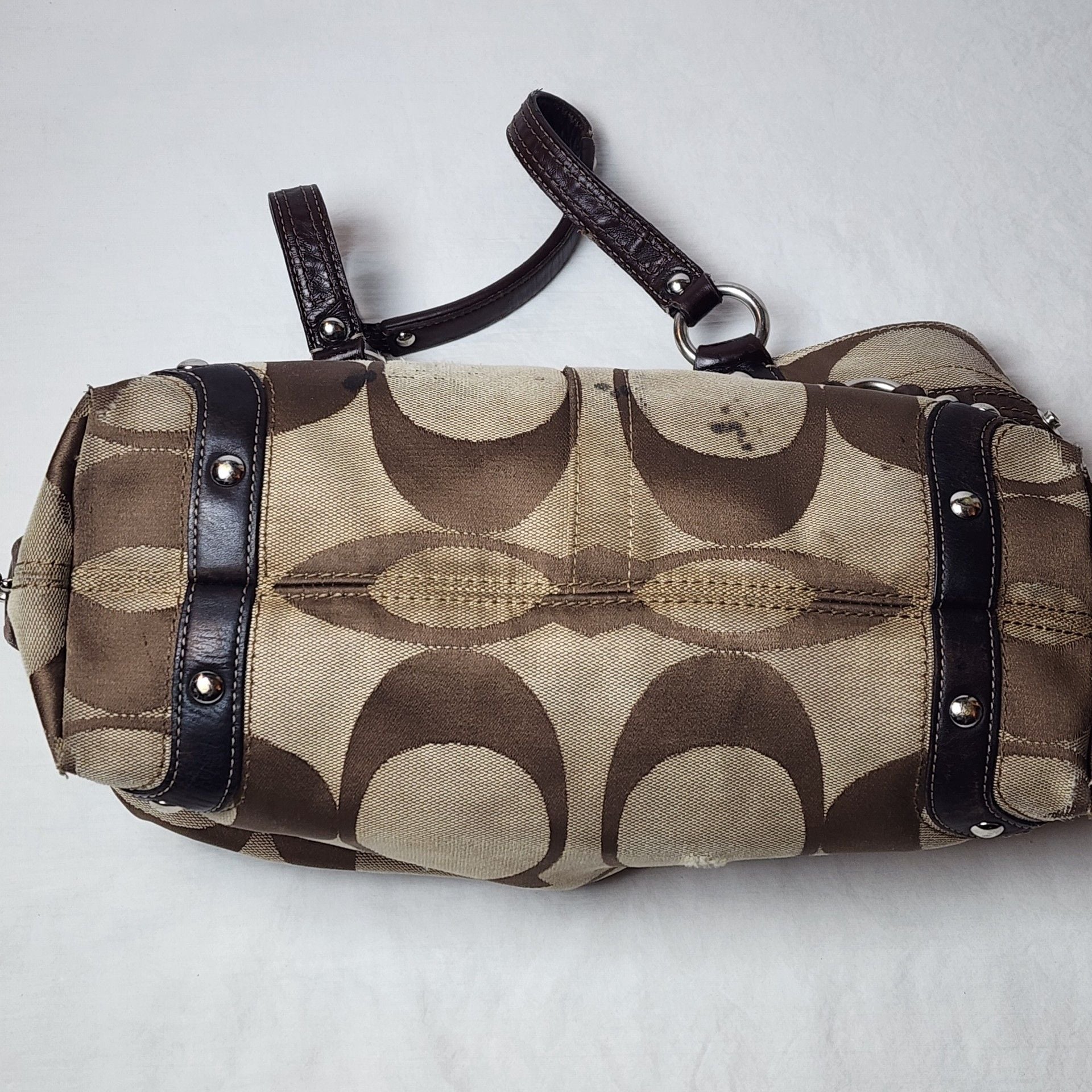 Coach Vintage Signature C Carly Jacquard Shoulder Bag Brown/Beige 10619 – AS IS / TLC 10