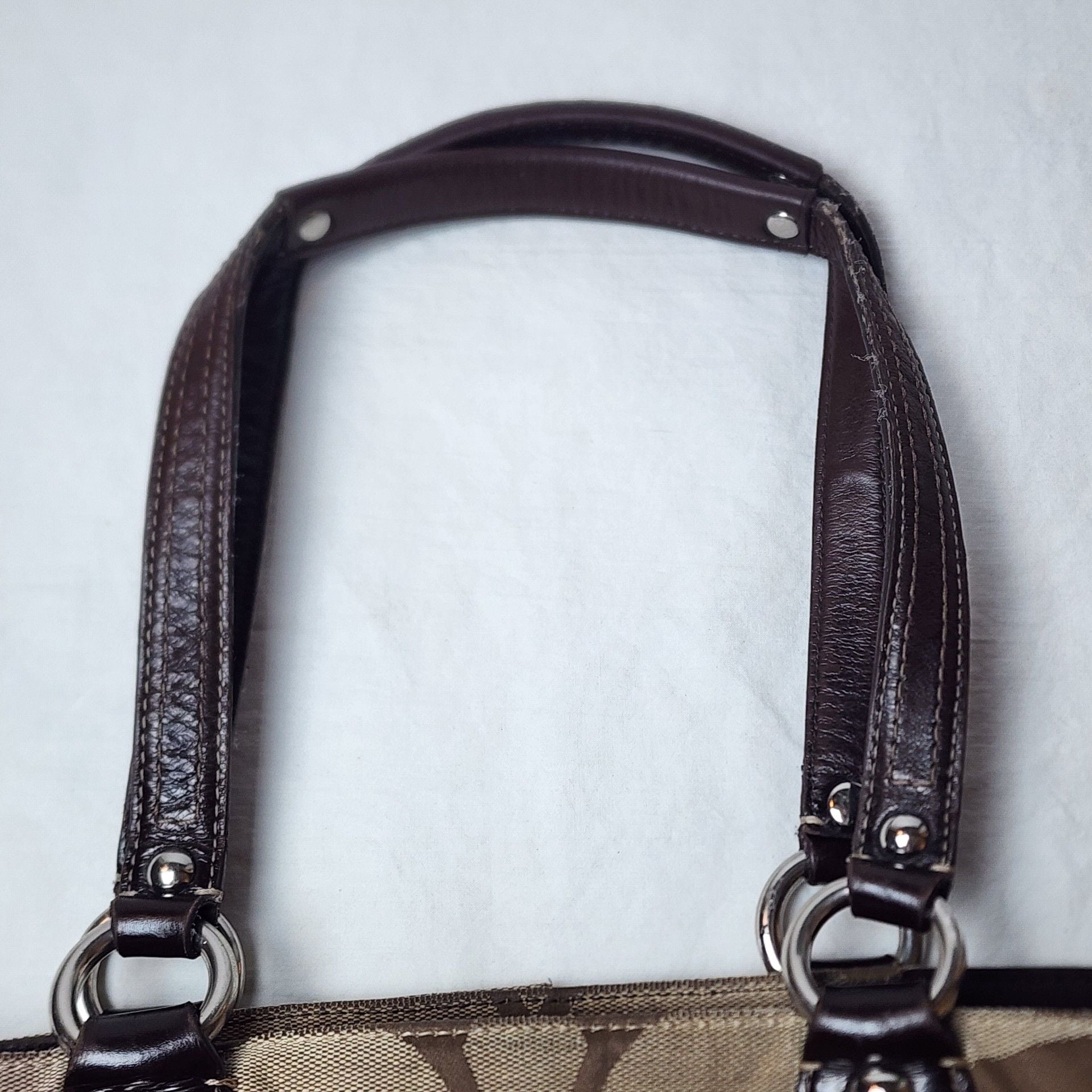 Coach Vintage Signature C Carly Jacquard Shoulder Bag Brown/Beige 10619 – AS IS / TLC 13