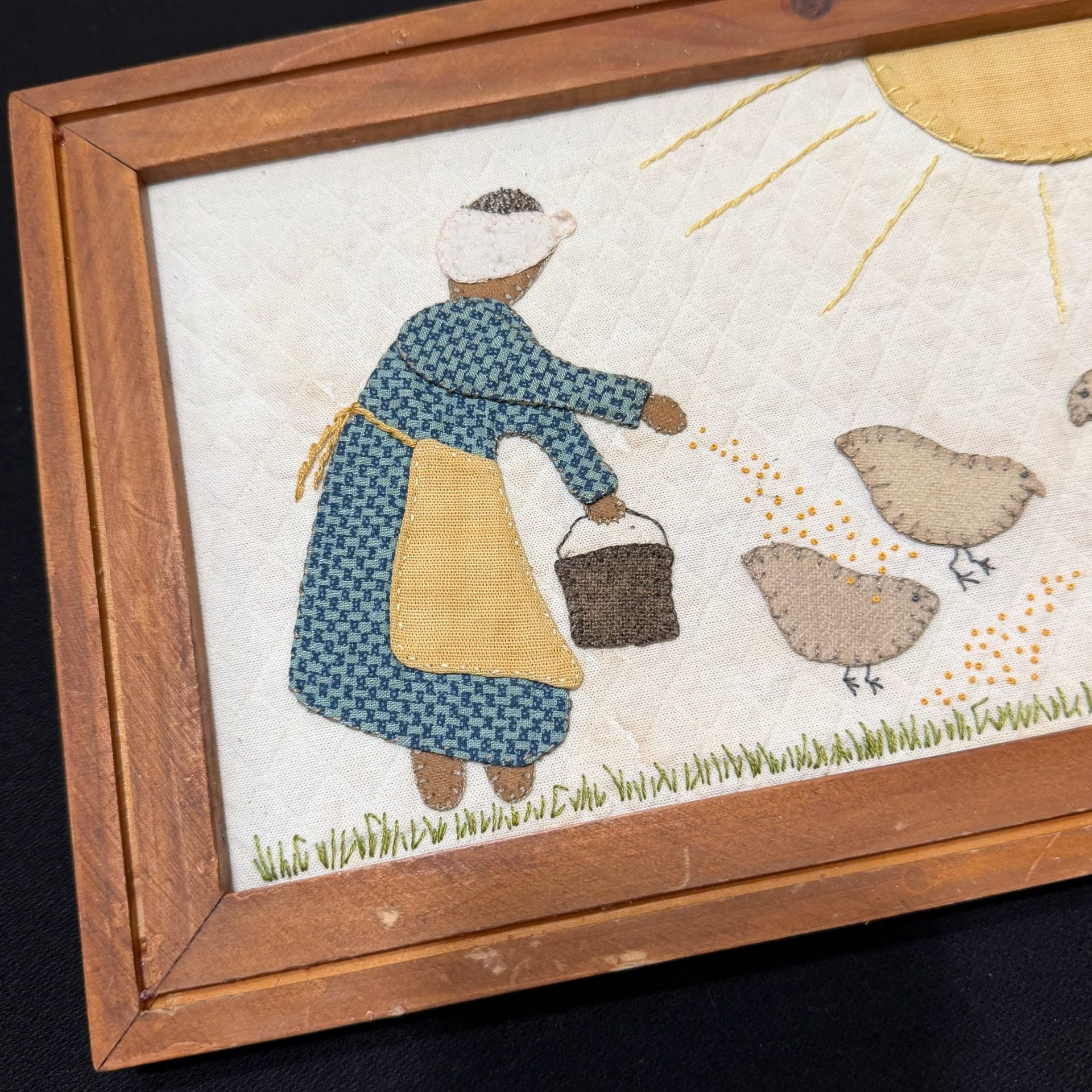 Handmade Quilted Embroidered Wall Art Framed Poem Folk Art 2005 One of a Kind 4
