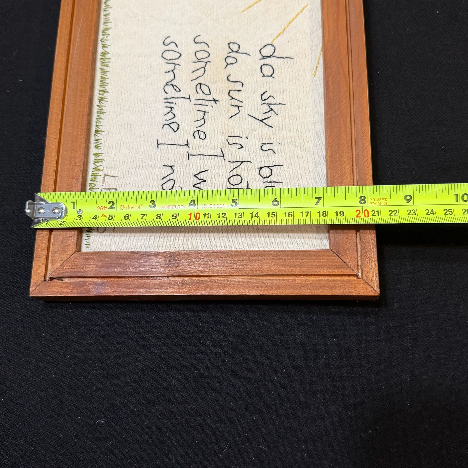 Handmade Quilted Embroidered Wall Art Framed Poem Folk Art 2005 One of a Kind 10