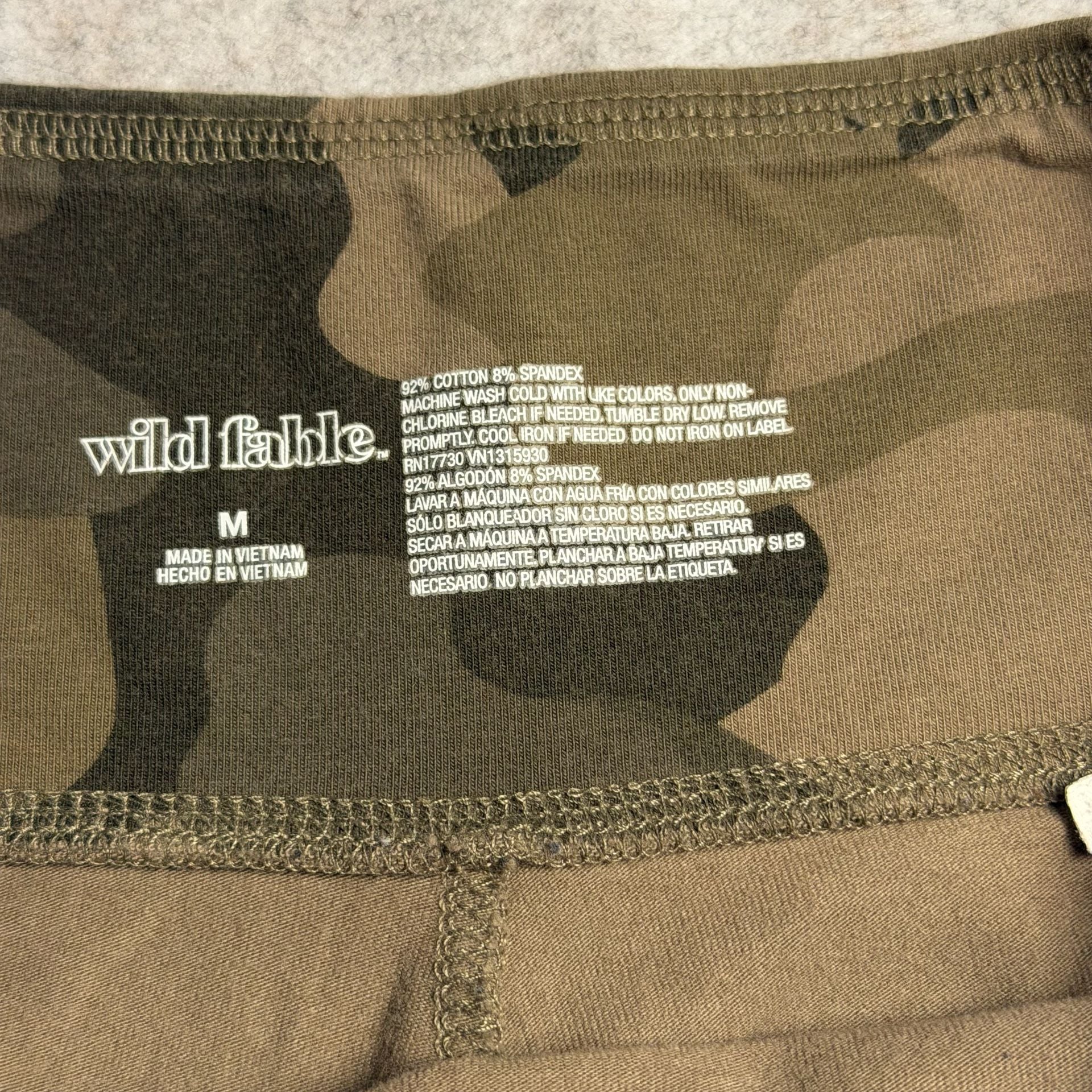 Wild Fable Camo Leggings Size M Green Brown Cotton Blend 5