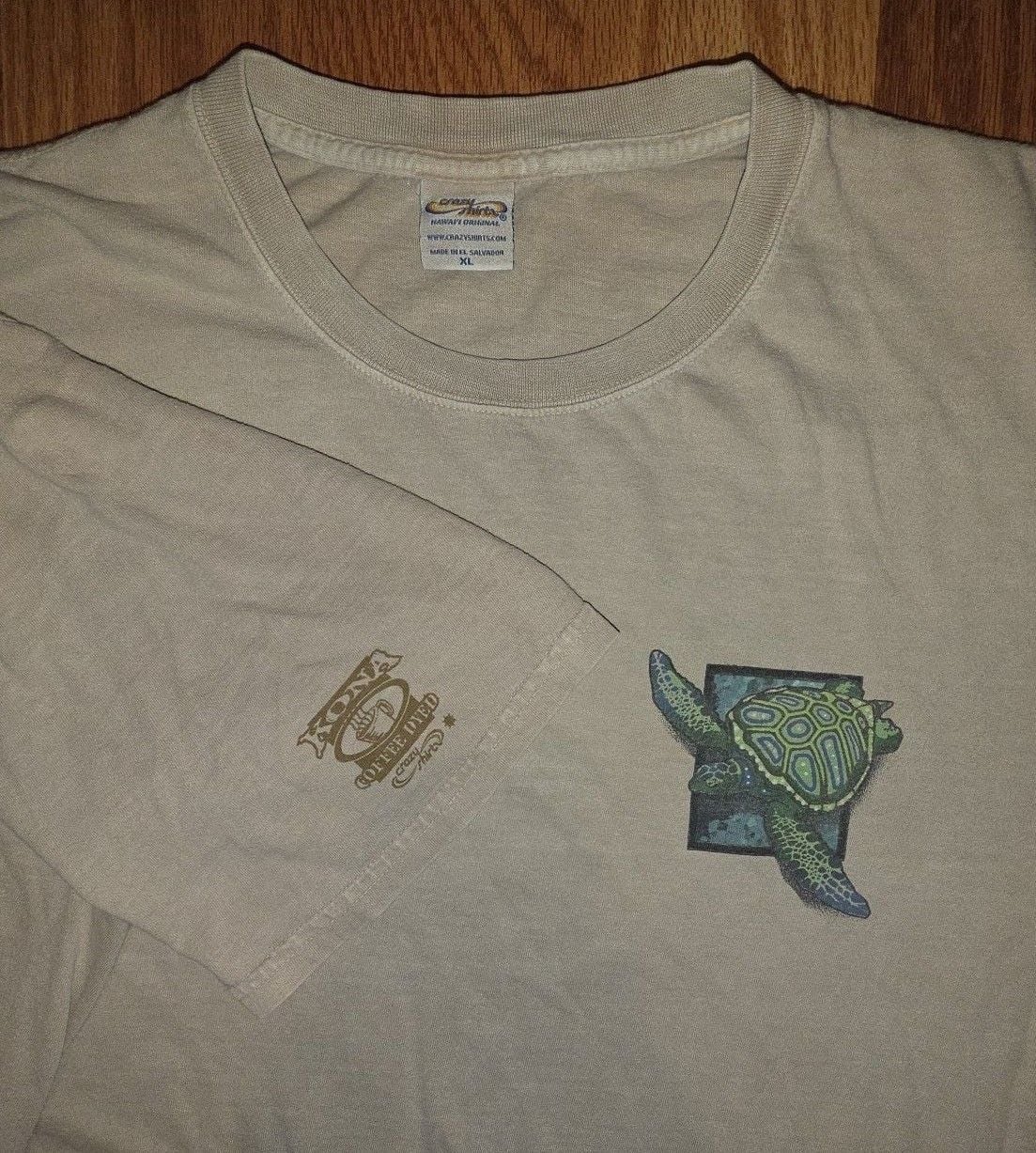 Crazy Shirts Sea Turtle Hawaii T-Shirt Size XL Beige Graphic 3