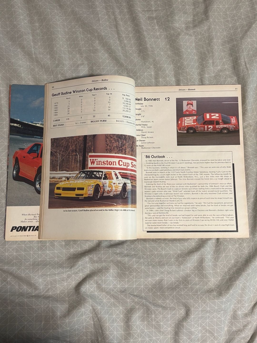 The Official NASCAR 86 Yearbook and Press Guide Magazine 2