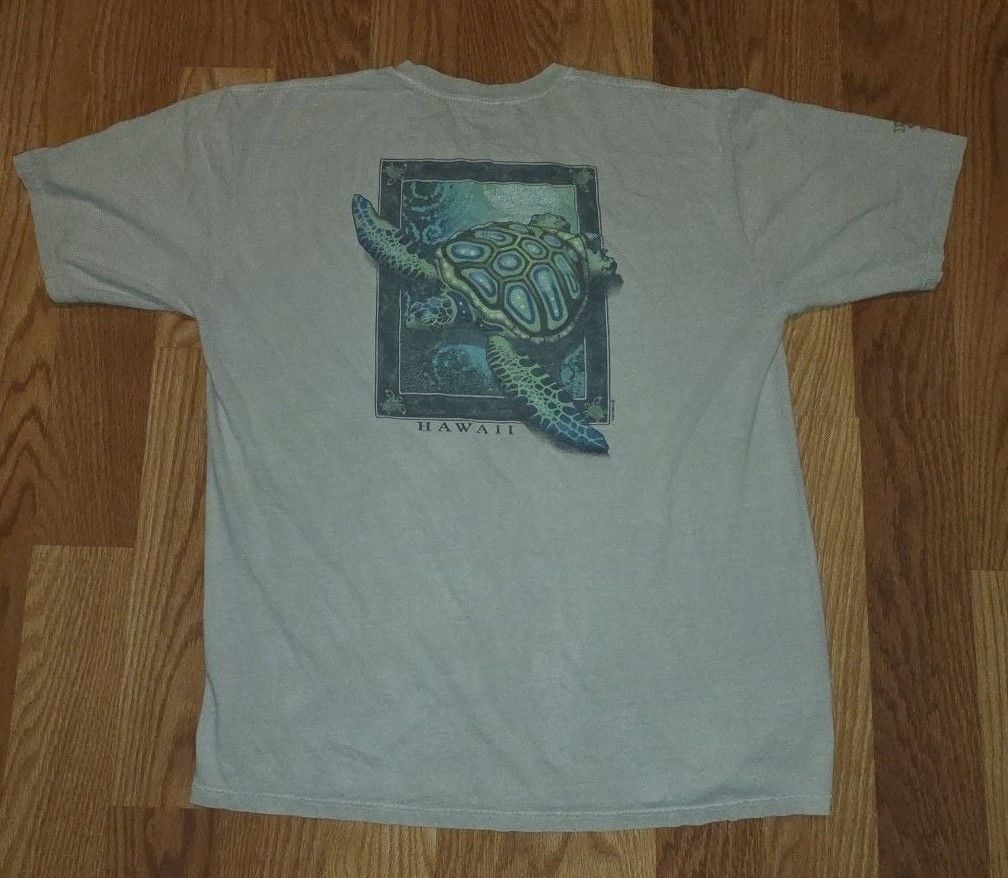 Crazy Shirts Sea Turtle Hawaii T-Shirt Size XL Beige Graphic 4