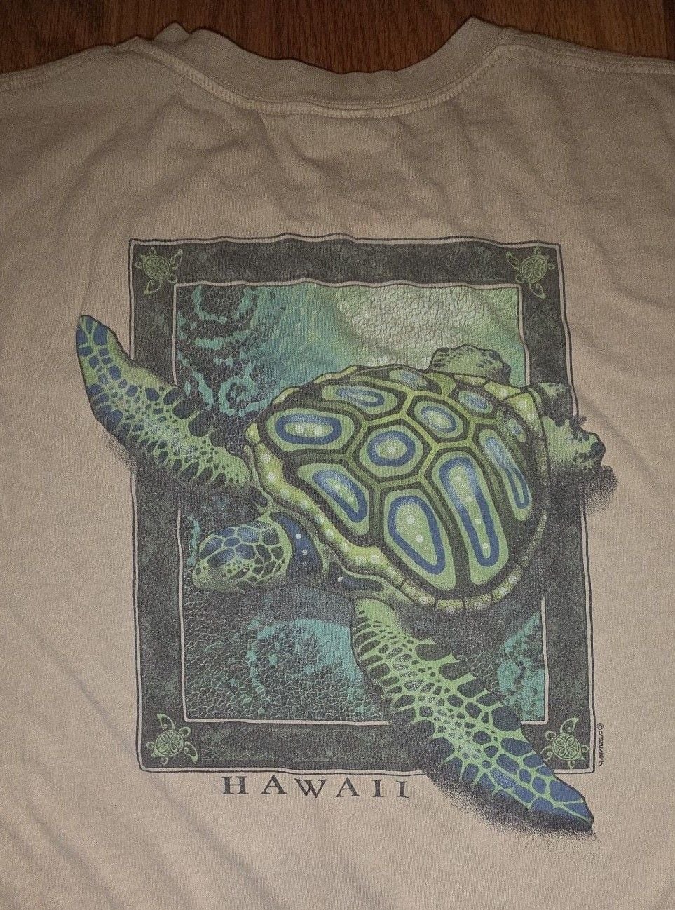 Crazy Shirts Sea Turtle Hawaii T-Shirt Size XL Beige Graphic 5