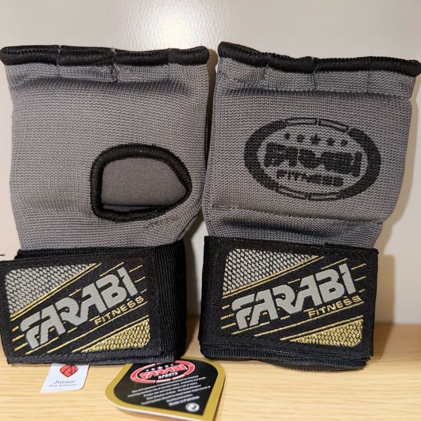 Farabi Sports Inner Gloves Junior Gray Gel Hand Wraps