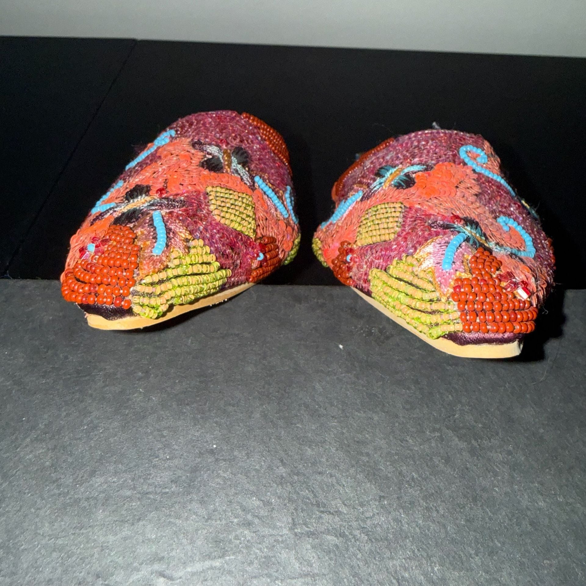 Very Vintage Bradley Levin style y2k Beaded Sequin Heels Mules size 37 11