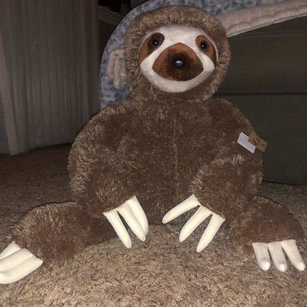 Aurora Super Flopsie Sloth Plush Stuffed Animal Toy Brown