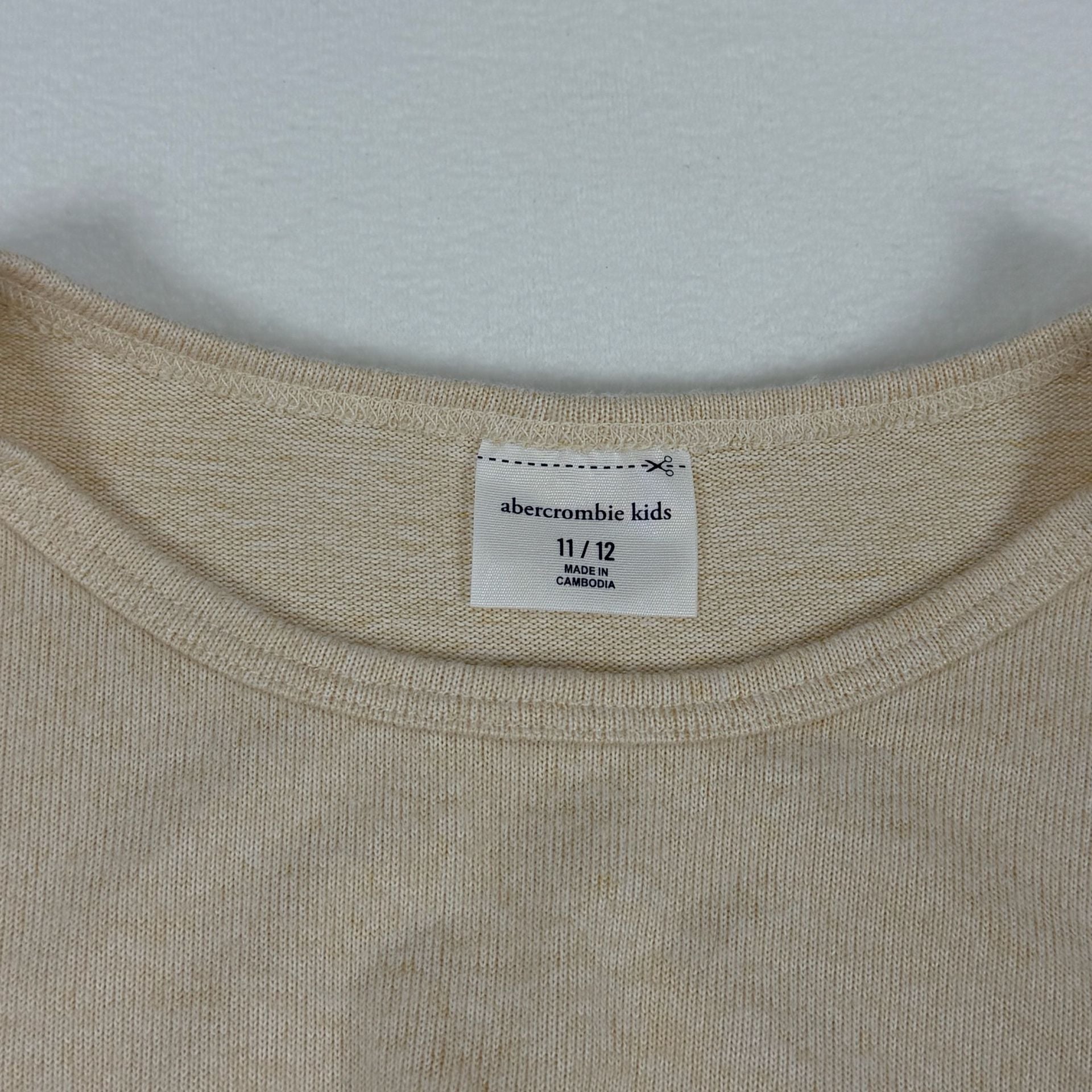 abercrombie kids Long Sleeve Twist-Front Top Size 11/12 Beige Knit 3