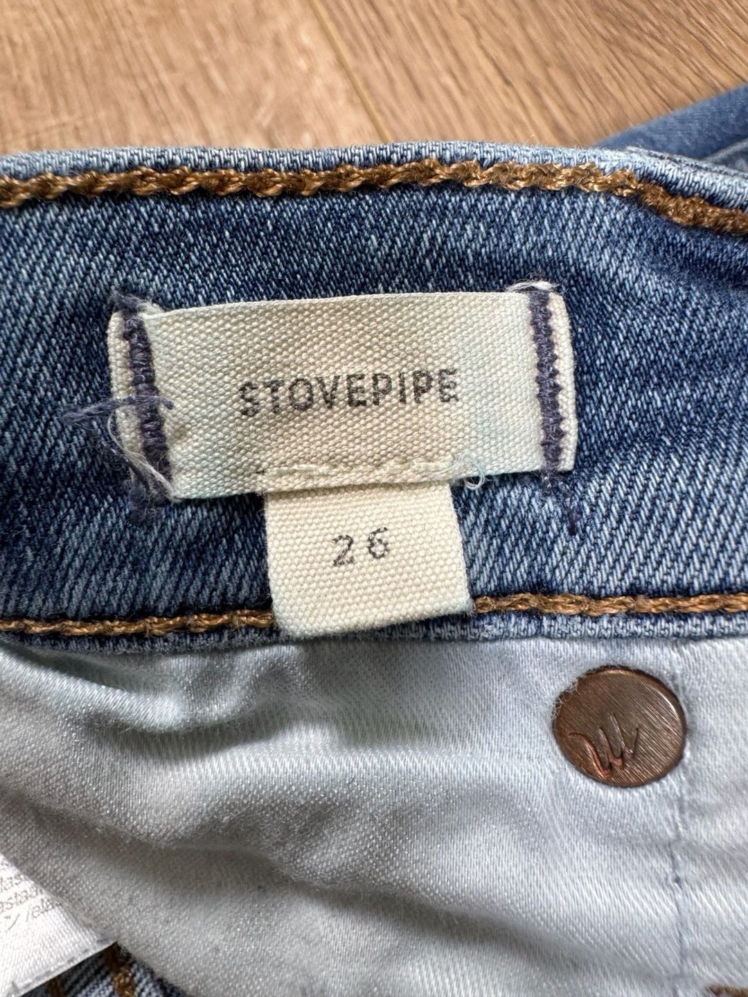 Madewell Stovepipe Jeans Womens 26 Blue Straight Leg Cropped Stretch Denim 6