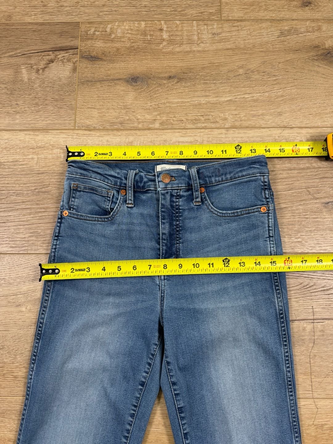 Madewell Stovepipe Jeans Womens 26 Blue Straight Leg Cropped Stretch Denim 9