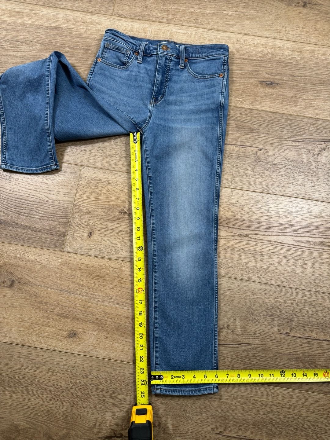 Madewell Stovepipe Jeans Womens 26 Blue Straight Leg Cropped Stretch Denim 10