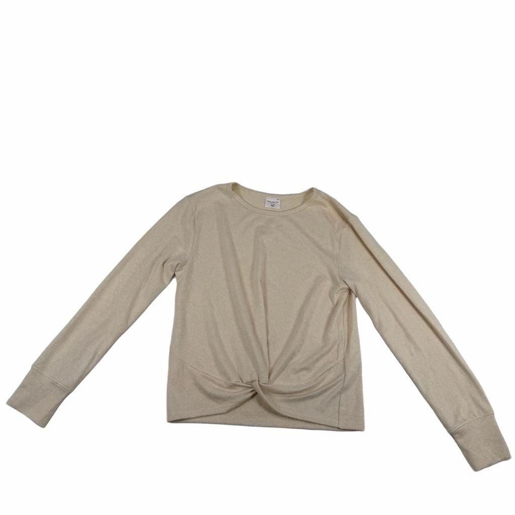 abercrombie kids Long Sleeve Twist-Front Top Size 11/12 Beige Knit 6
