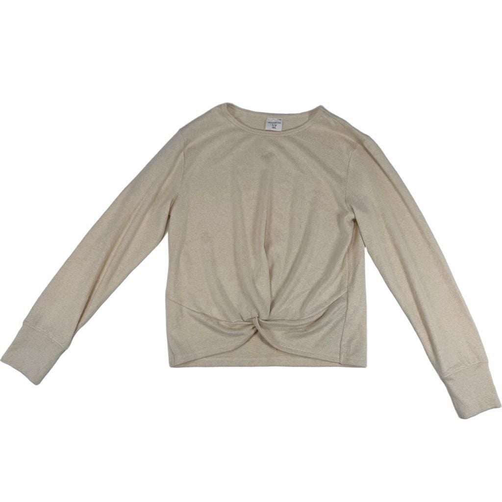 abercrombie kids Long Sleeve Twist-Front Top Size 11/12 Beige Knit 5
