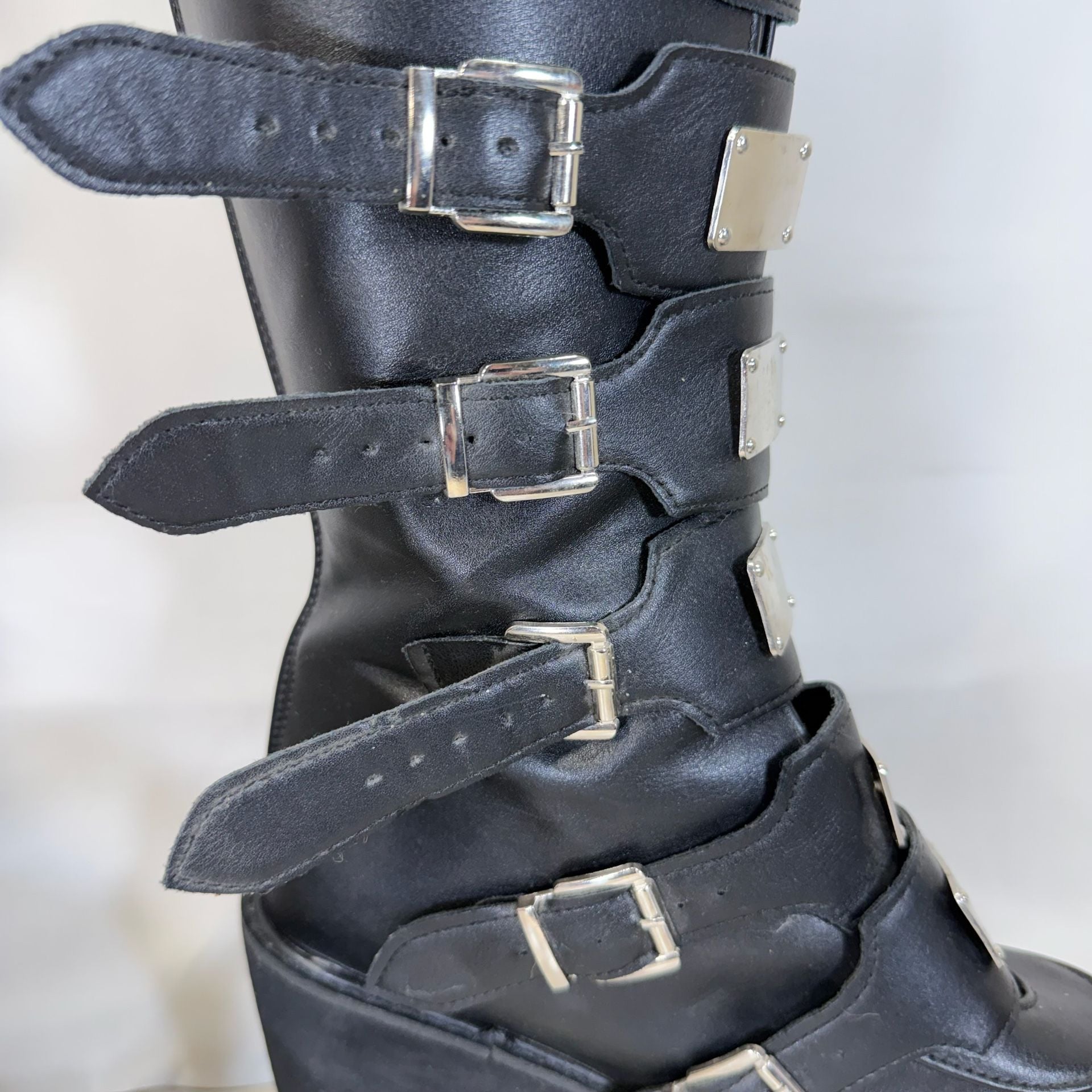 Demonia Swing-815WC Boots Black Vegan Leather Sz 8 11