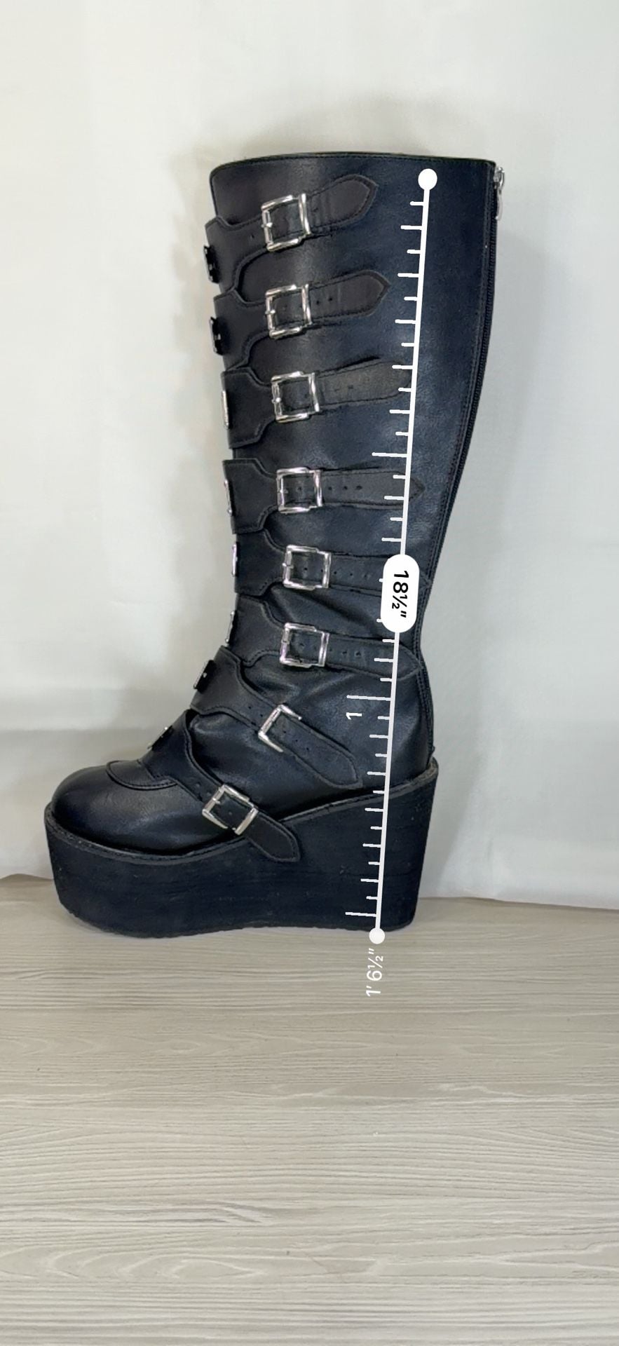 Demonia Swing-815WC Boots Black Vegan Leather Sz 8 5