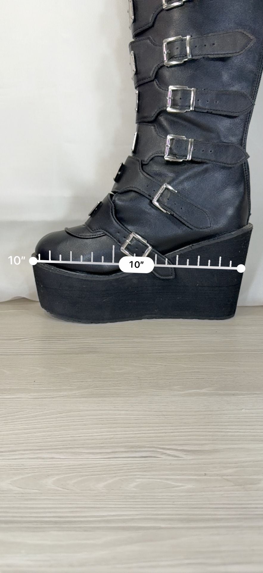Demonia Swing-815WC Boots Black Vegan Leather Sz 8 4