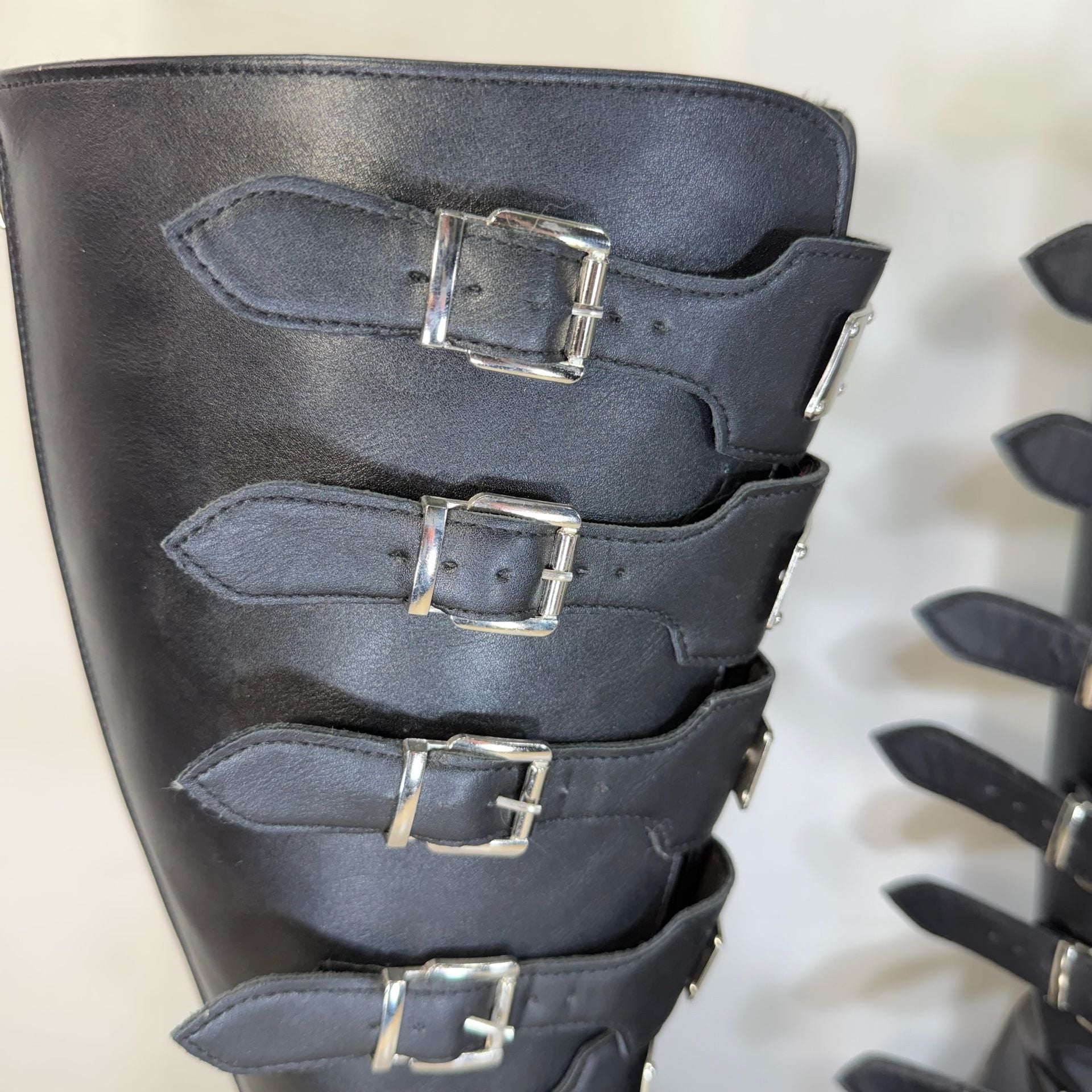 Demonia Swing-815WC Boots Black Vegan Leather Sz 8 6
