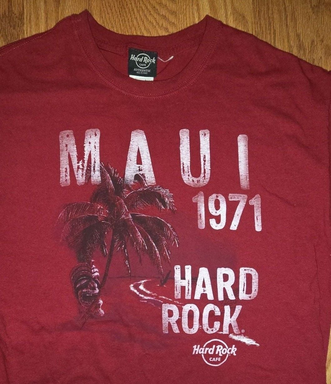 Hard Rock Cafe Maui 1971 Graphic T-Shirt Red Cotton 3