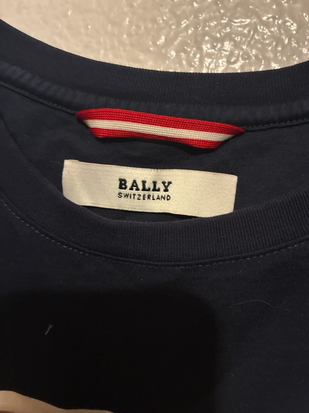 Bally Graphic Print Crew Neck T-Shirt Size 38 Navy Blue Cotton 3
