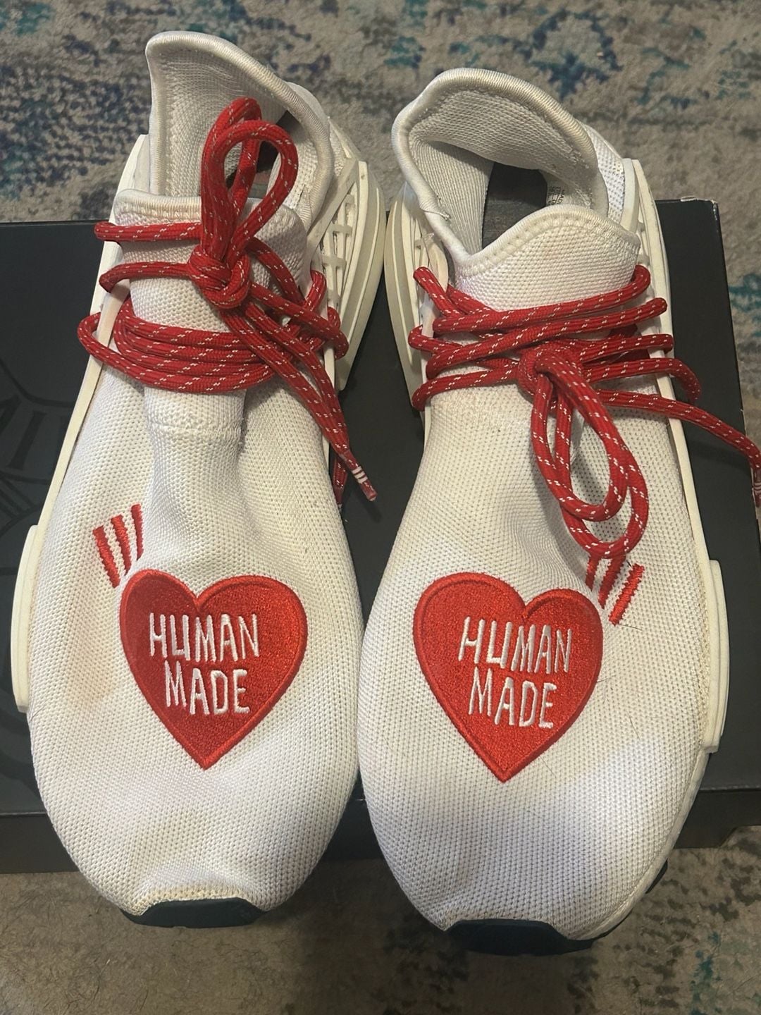 Adidas NMD Hu Pharrell x Human Made Size 10.5 White Red used 2